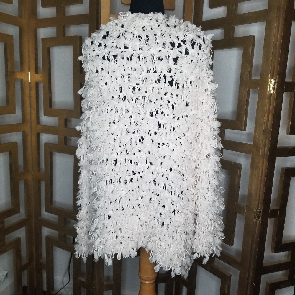 Molly Green Cream White Fuzzy Knit Shaggy Sweater - Picture 7 of 8